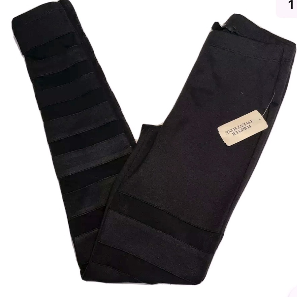 ❤️NWT Long Legging Sheer Mesh Cut out Black Size Small
